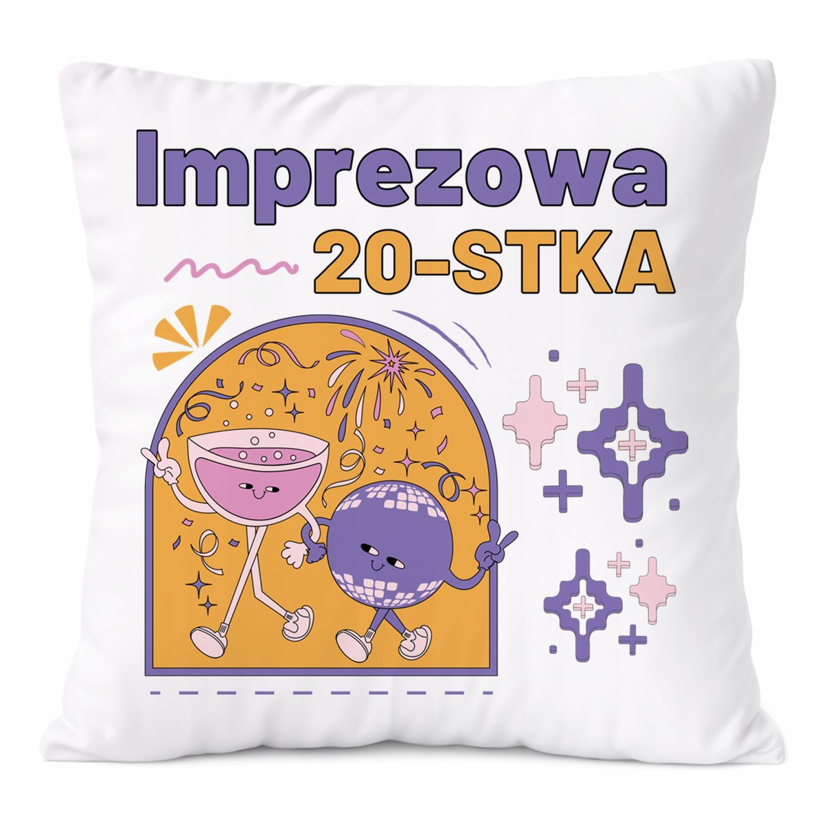 Poduszka Urodziny20 na Prezent z Nadrukiem ze Zdjęciem Biała PoliDraw
