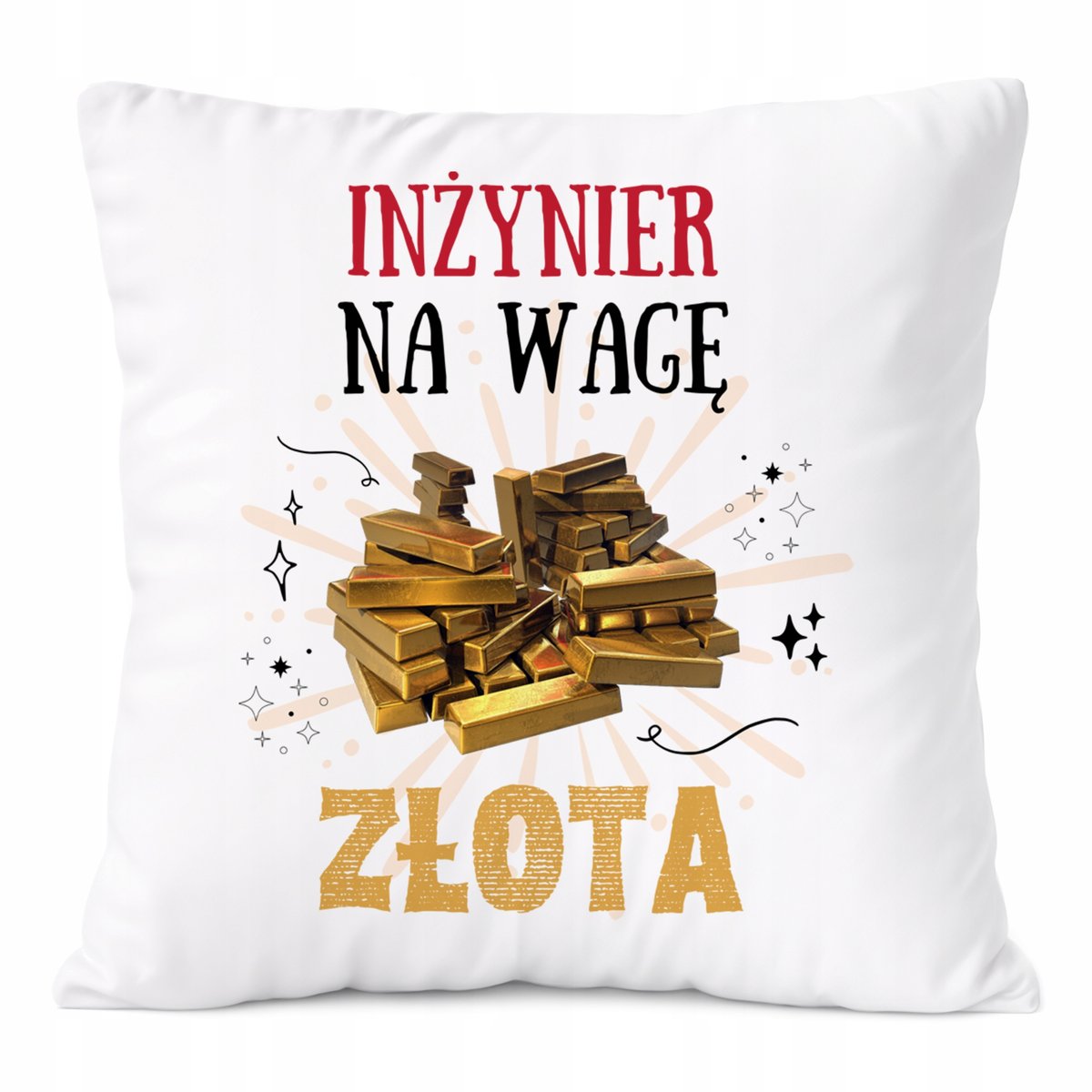 Poduszka Dla Inżyniera na Prezent z Nadrukiem ze Zdjęciem Biała PoliDraw