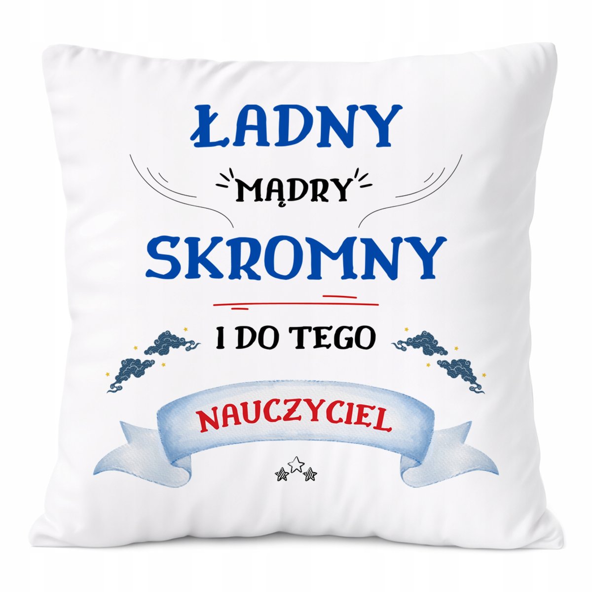Poduszka Dla Nauczyciela na Prezent z Nadrukiem ze Zdjęciem Biała PoliDraw