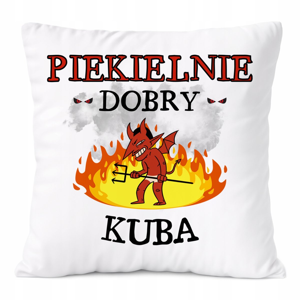 Poduszka Dla Kuby na Prezent z Nadrukiem ze Zdjęciem Biała PoliDraw