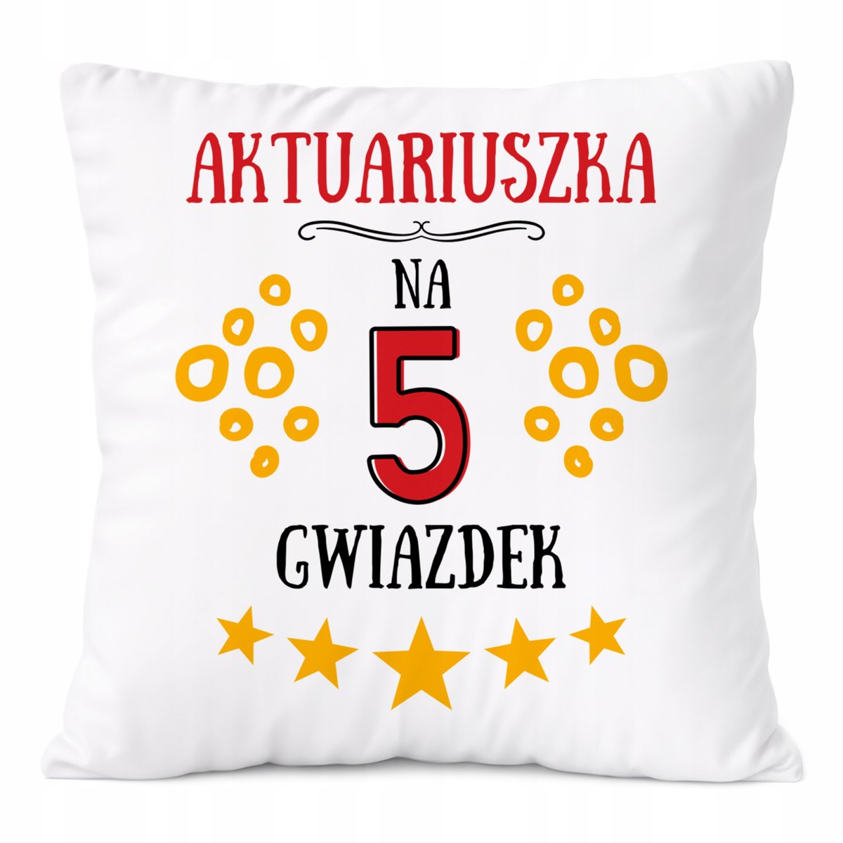 Poduszka Dla Aktuariuszki na Prezent z Nadrukiem ze Zdjęciem Biała PoliDraw