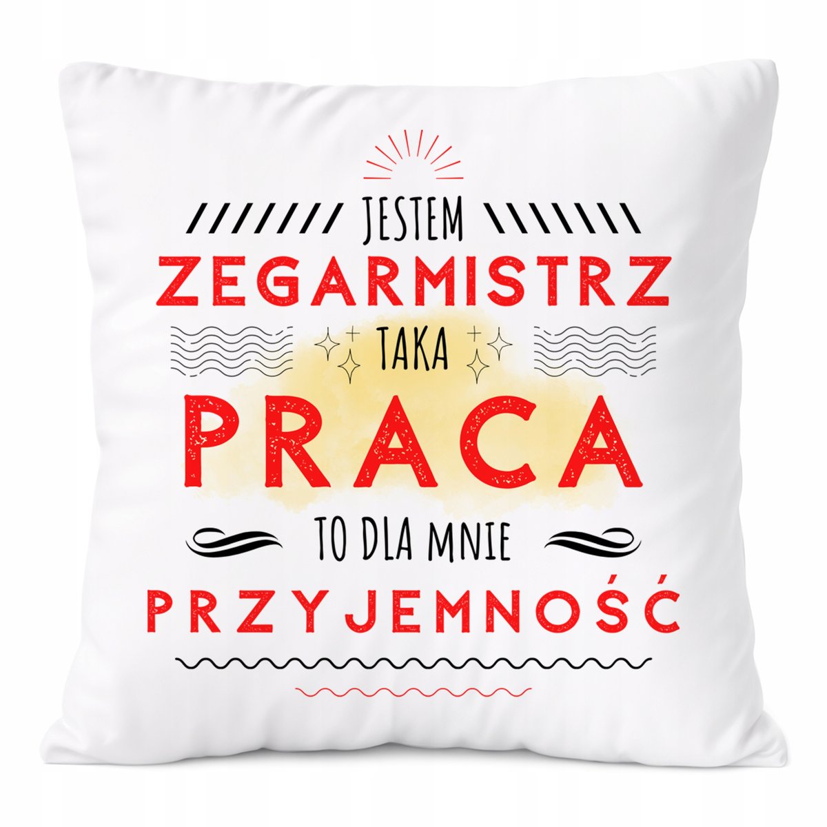 Poduszka Dla Zegarmistrza na Prezent z Nadrukiem ze Zdjęciem Biała PoliDraw