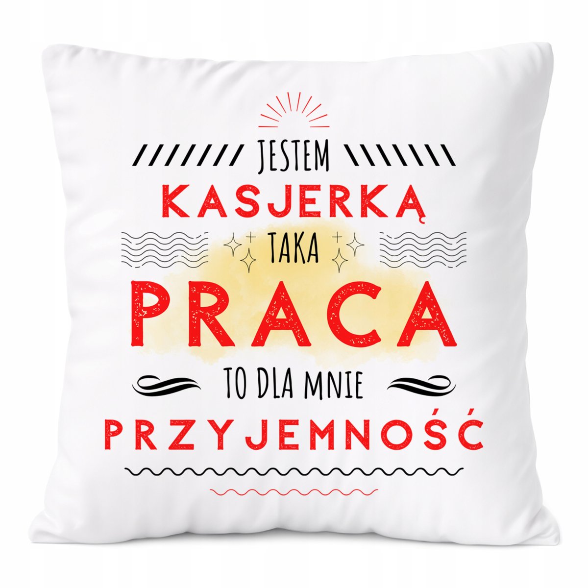 Poduszka Dla Kasjerki na Prezent z Nadrukiem ze Zdjęciem Biała PoliDraw