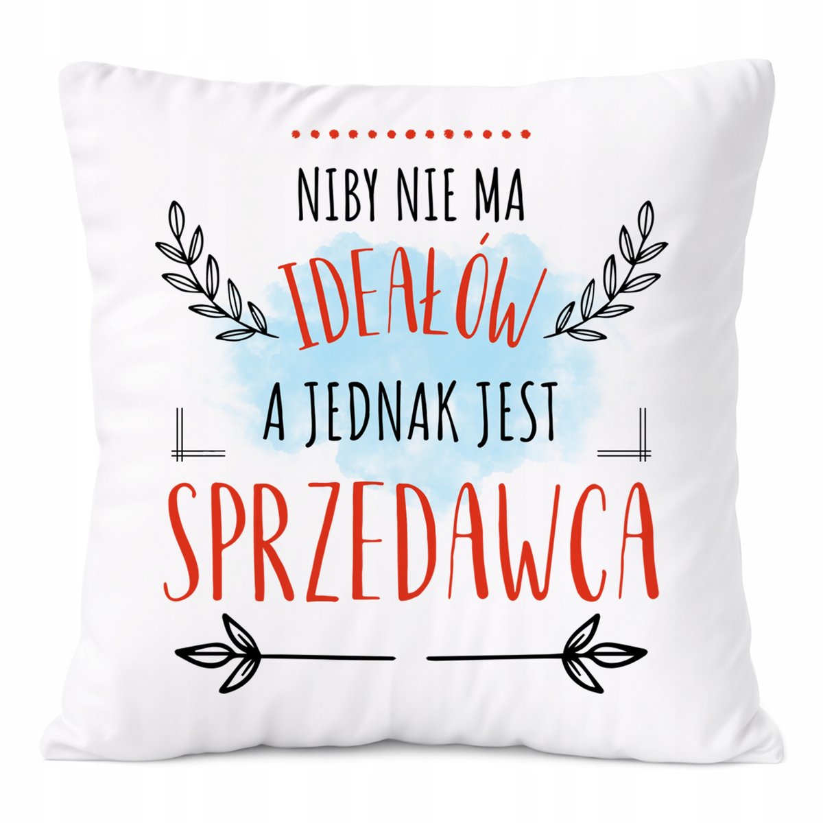Poduszka Dla Sprzedawcy na Prezent z Nadrukiem ze Zdjęciem Biała PoliDraw