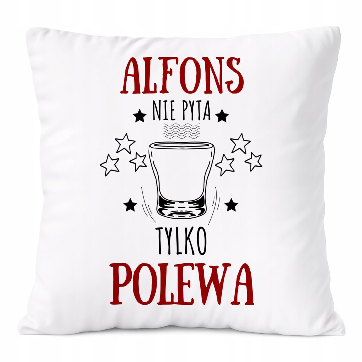 Poduszka Dla Alfonsa na Prezent z Nadrukiem ze Zdjęciem Biała PoliDraw