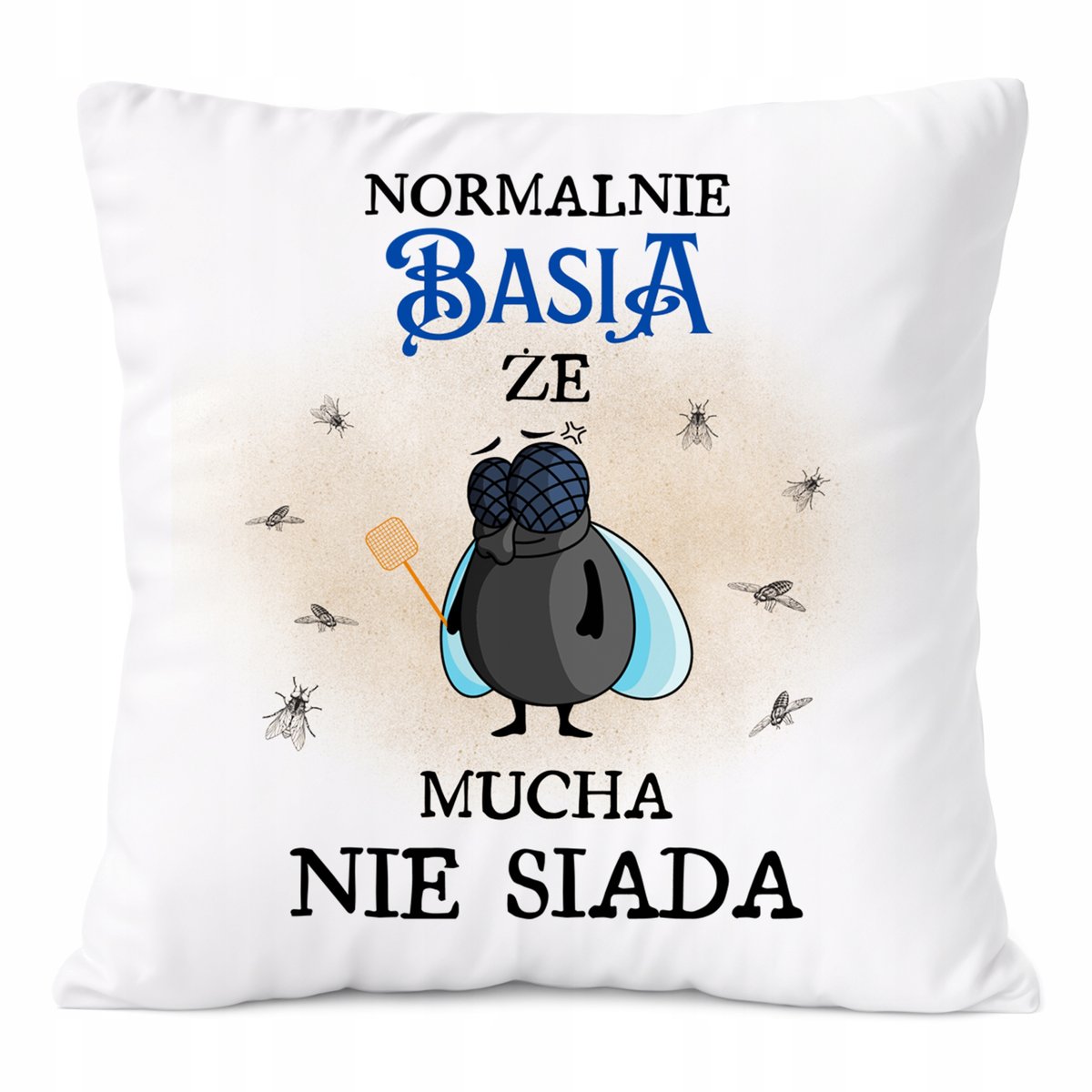 Poduszka Dla Basi na Prezent z Nadrukiem ze Zdjęciem Biała PoliDraw