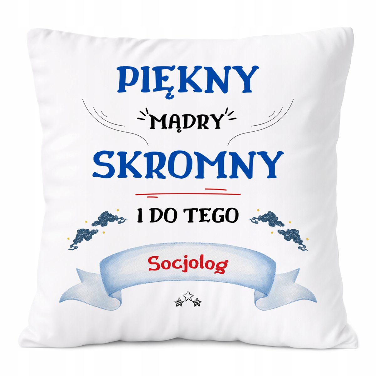 Poduszka Dla Socjologa na Prezent z Nadrukiem ze Zdjęciem Biała PoliDraw