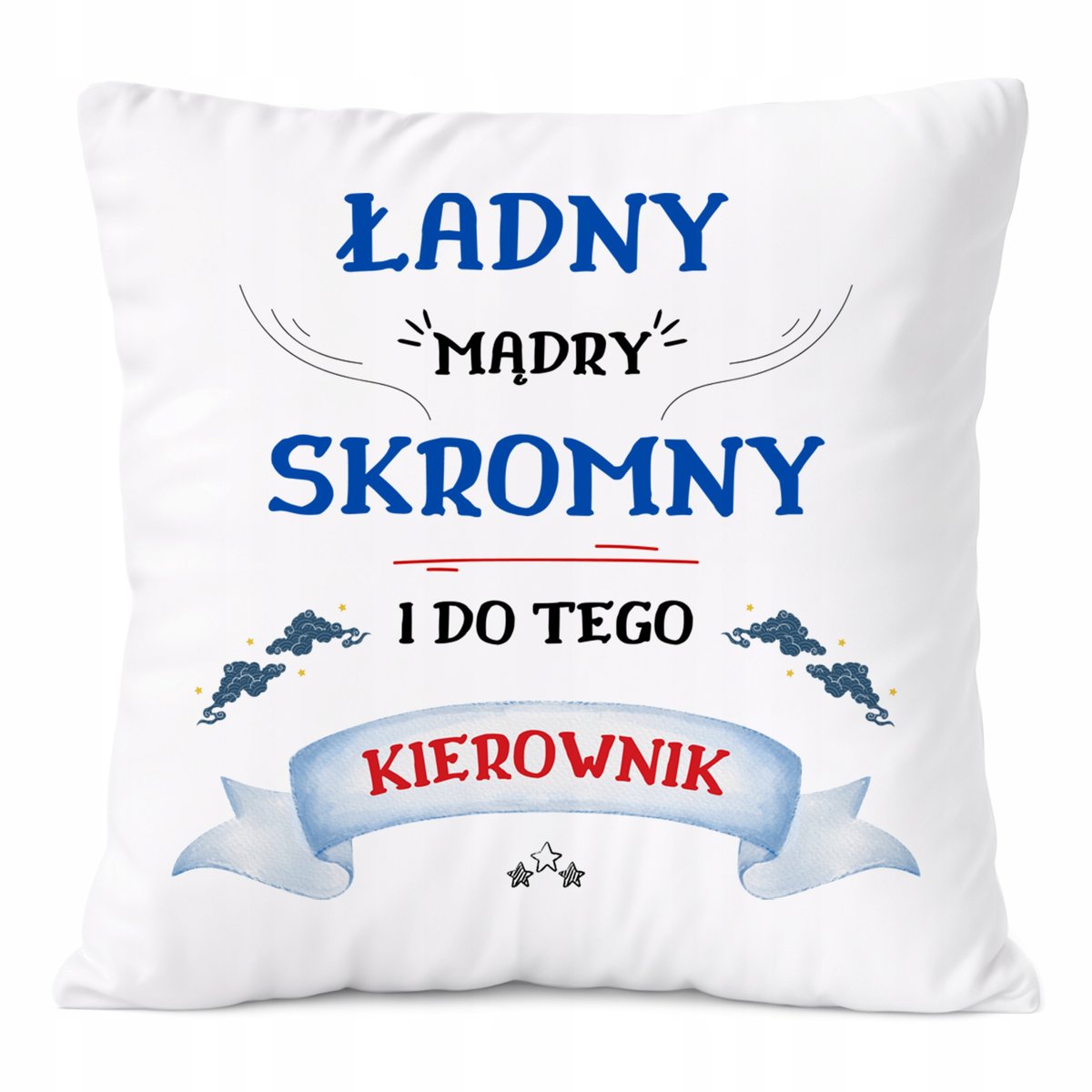 Poduszka Dla Kierownika na Prezent z Nadrukiem ze Zdjęciem Biała PoliDraw