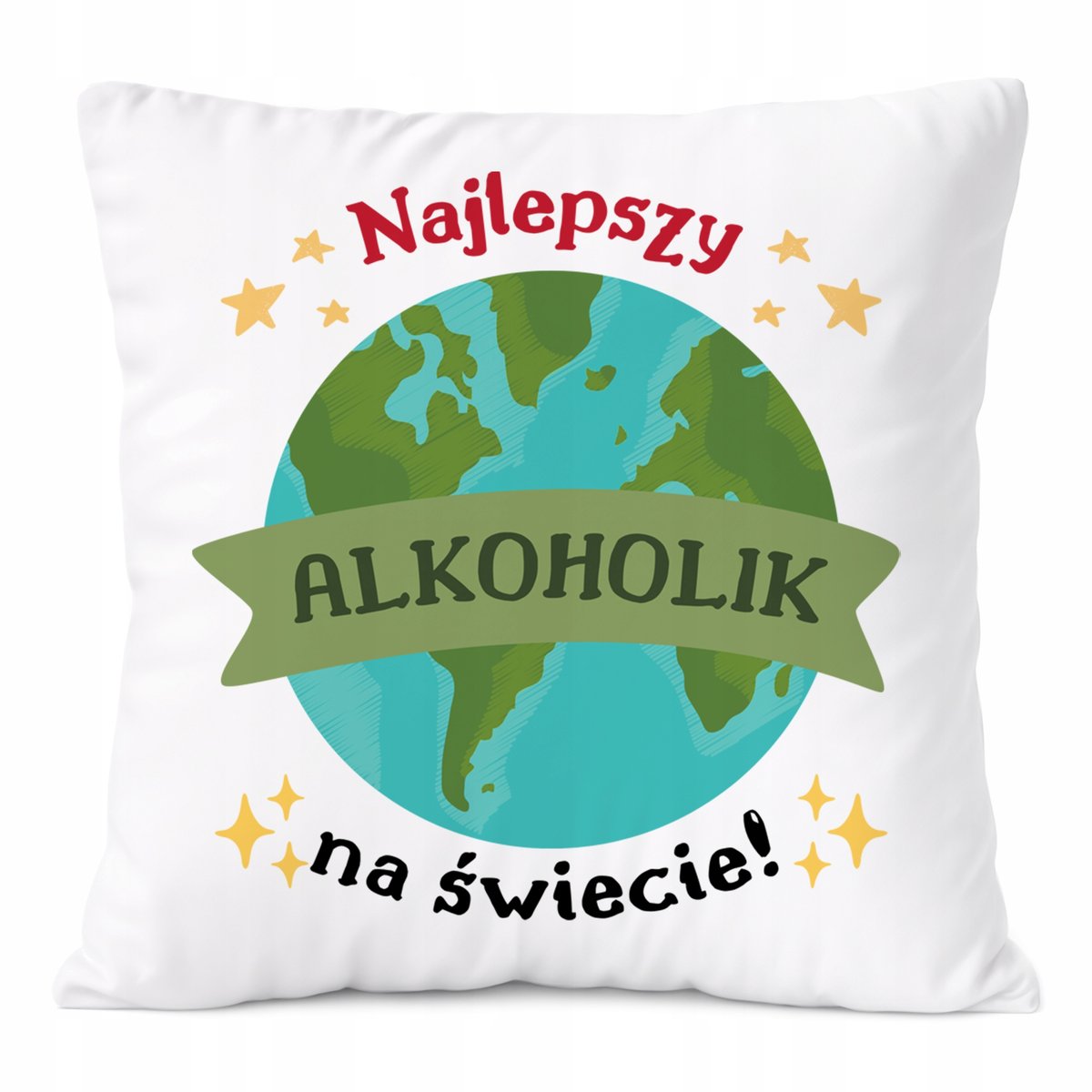 Poduszka Dla Alkoholika na Prezent z Nadrukiem ze Zdjęciem Biała PoliDraw