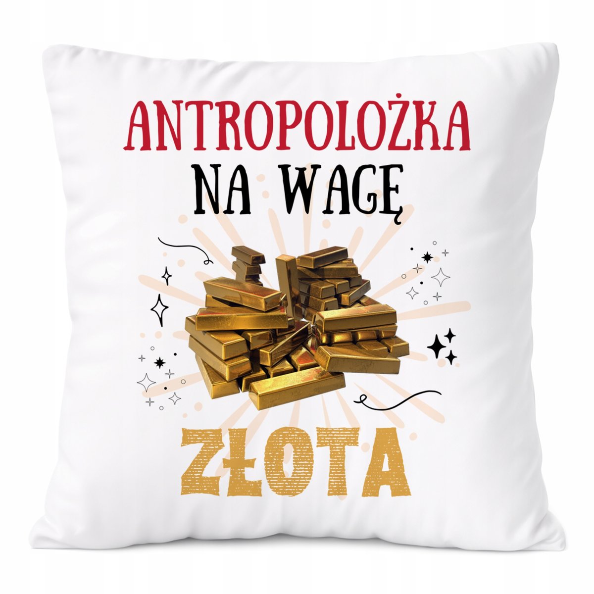 Poduszka Dla Antropolożki na Prezent z Nadrukiem ze Zdjęciem Biała PoliDraw