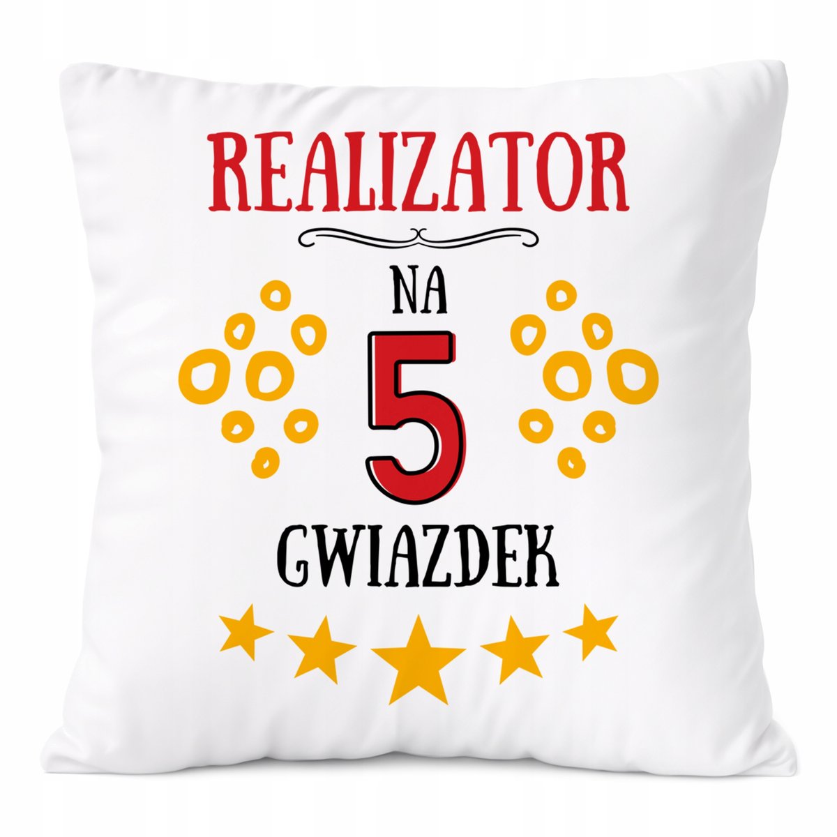 Poduszka Dla Realizatora na Prezent z Nadrukiem ze Zdjęciem Biała PoliDraw