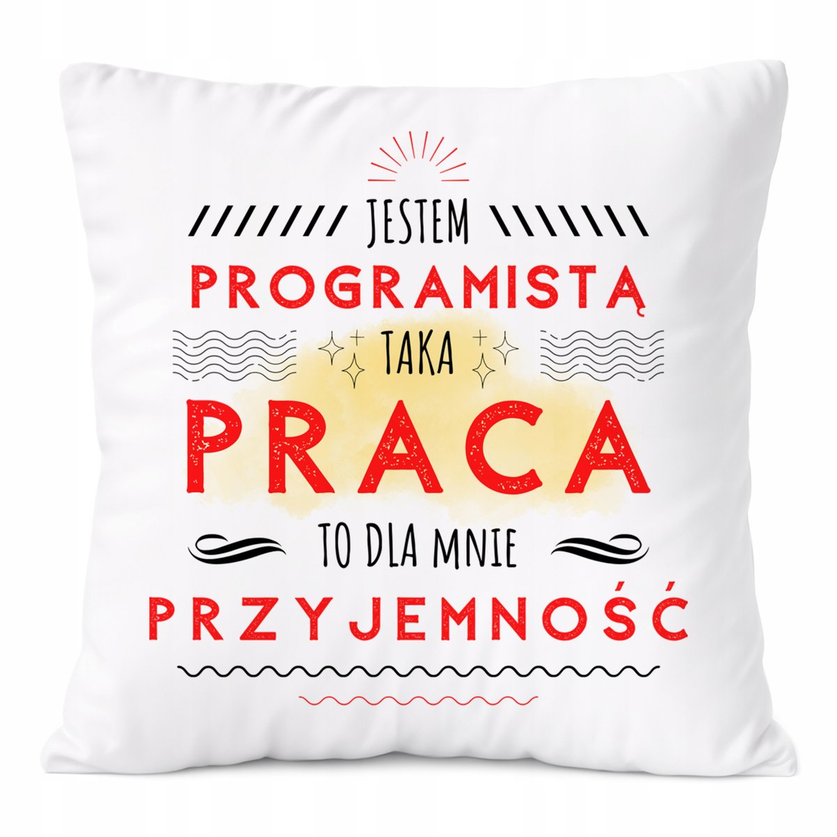 Poduszka Dla Programisty na Prezent z Nadrukiem ze Zdjęciem Biała PoliDraw