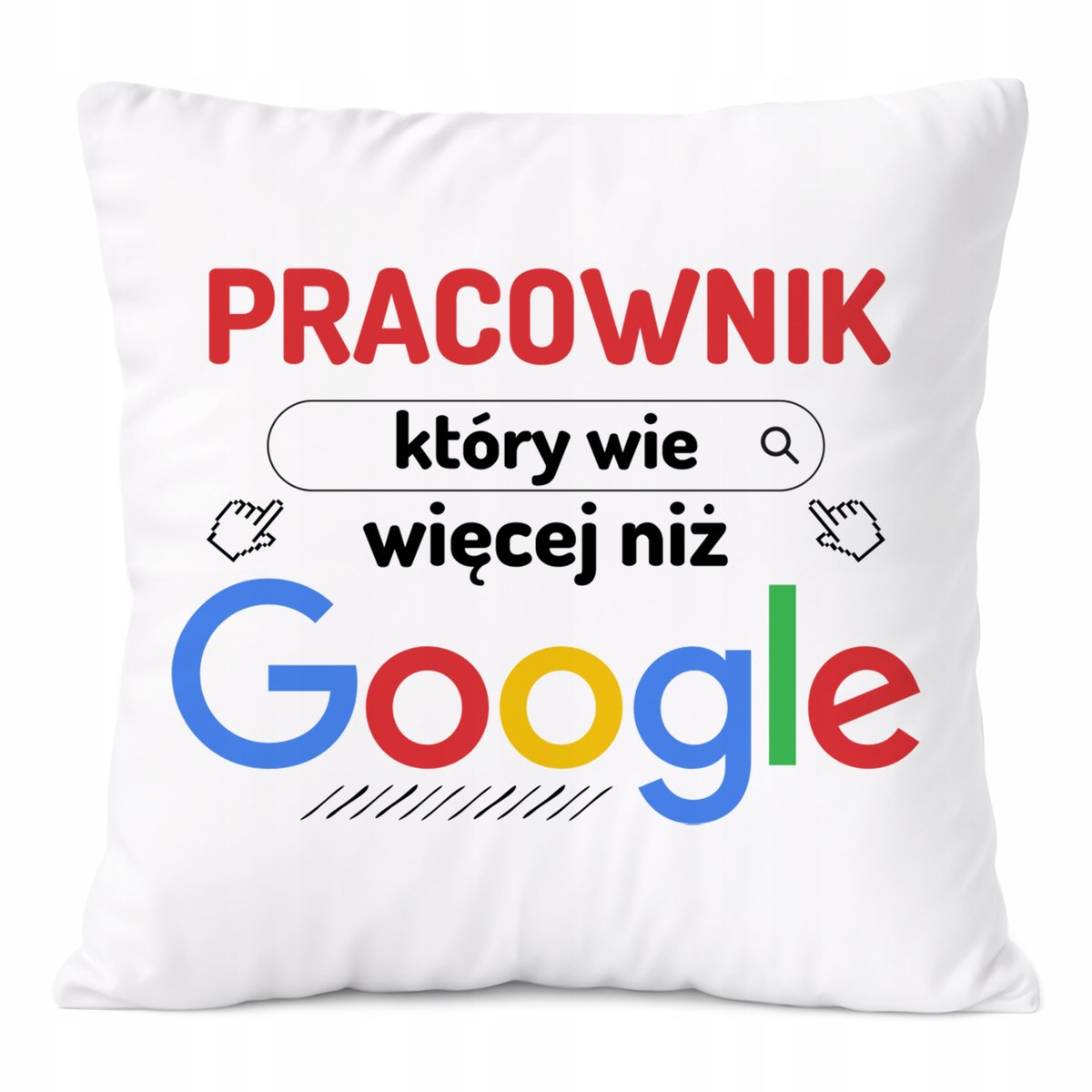 Poduszka Dla Pracownika na Prezent z Nadrukiem ze Zdjęciem Biała PoliDraw