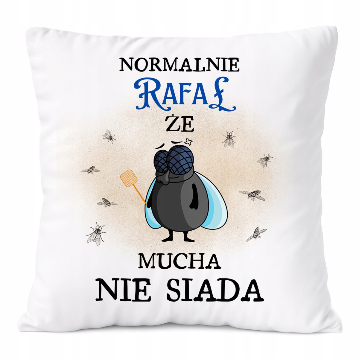 Poduszka Dla Rafała na Prezent z Nadrukiem ze Zdjęciem Biała PoliDraw