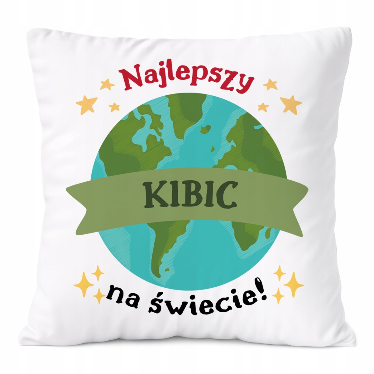 Poduszka Dla Kibica na Prezent z Nadrukiem ze Zdjęciem Biała PoliDraw