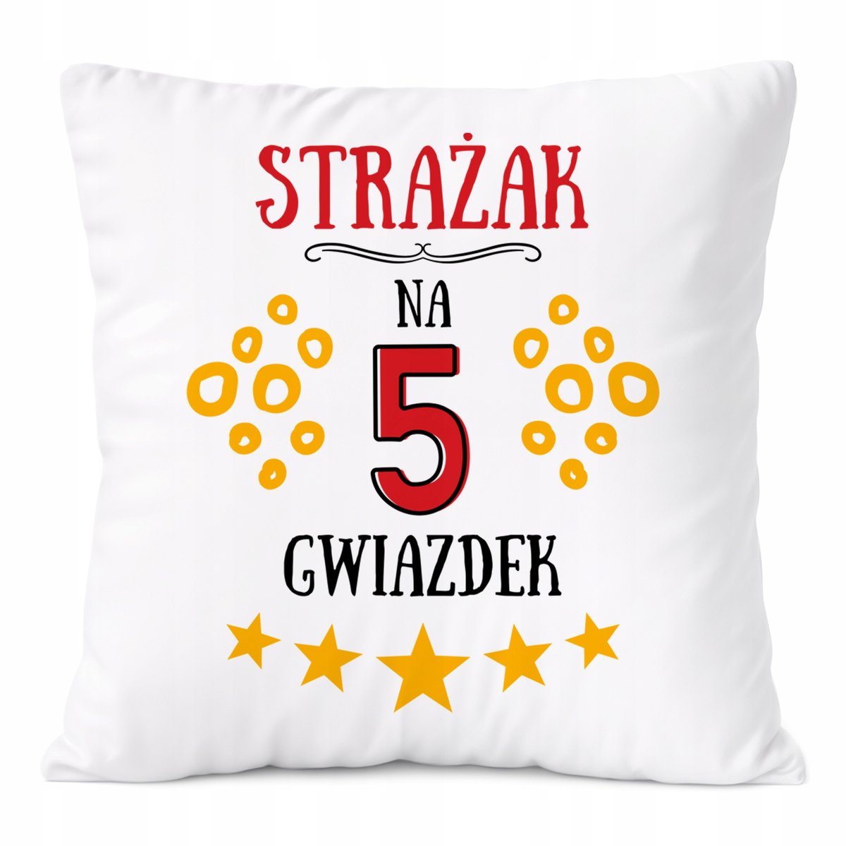 Poduszka Dla Strażaka na Prezent z Nadrukiem ze Zdjęciem Biała PoliDraw