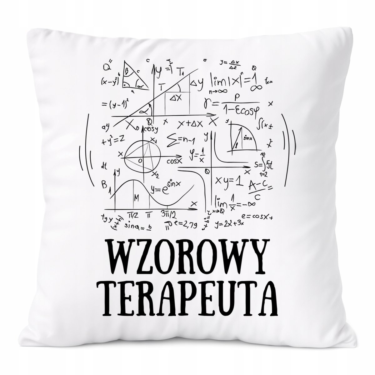 Poduszka Dla Terapeuty na Prezent z Nadrukiem ze Zdjęciem Biała PoliDraw