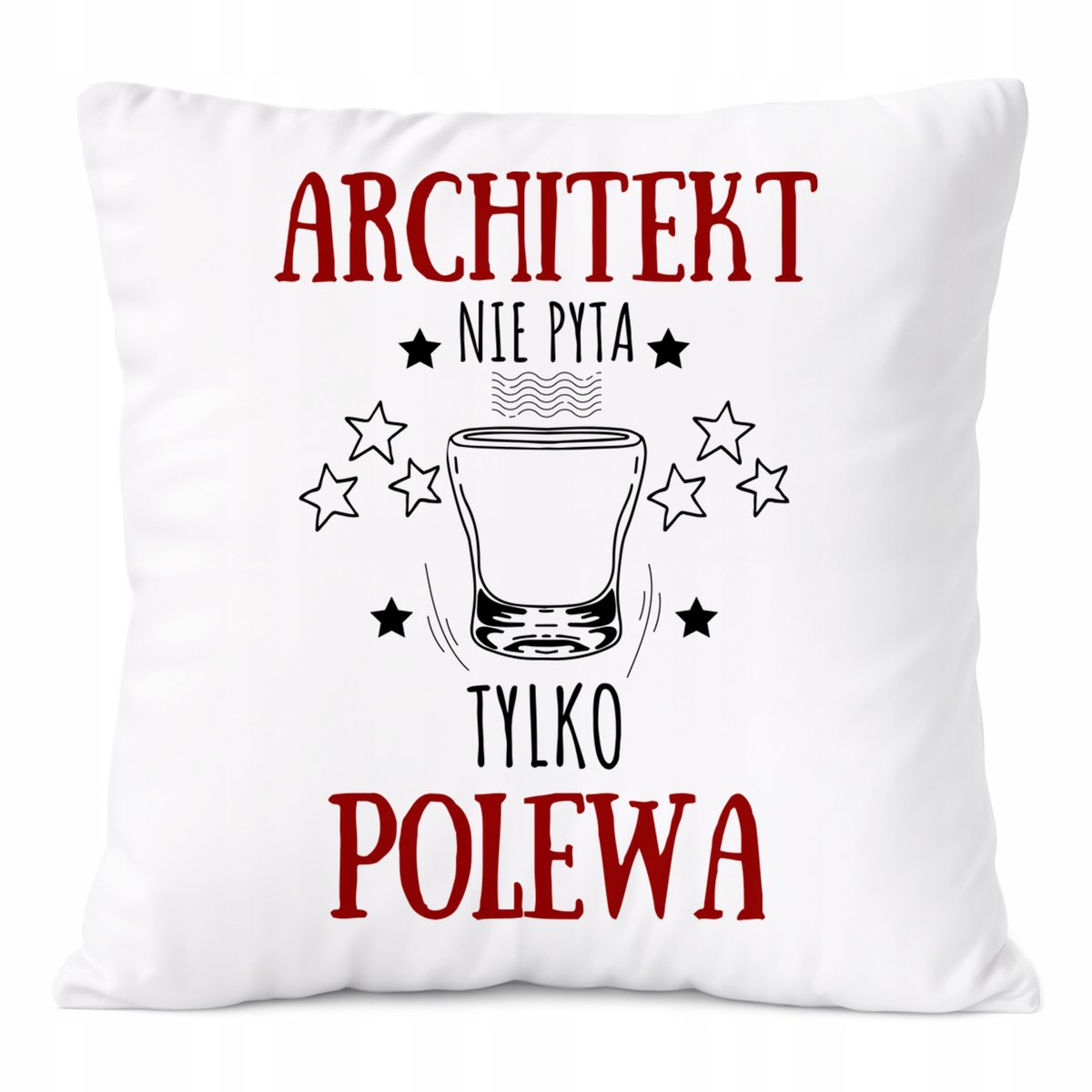 Poduszka Dla Architekta na Prezent z Nadrukiem ze Zdjęciem Biała PoliDraw