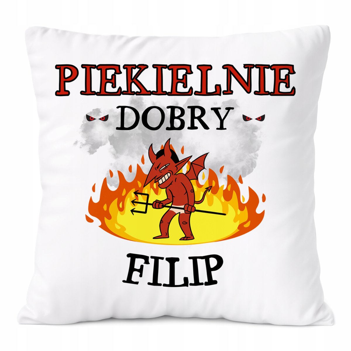 Poduszka Dla Filipa na Prezent z Nadrukiem ze Zdjęciem Biała PoliDraw