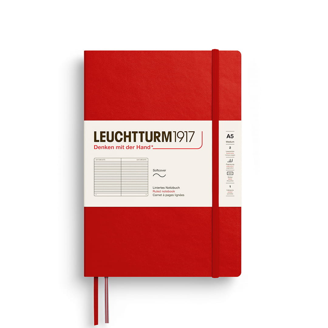Notatnik Leuchtturm1917 Medium A5, miękka oprawa, linie, Cherry