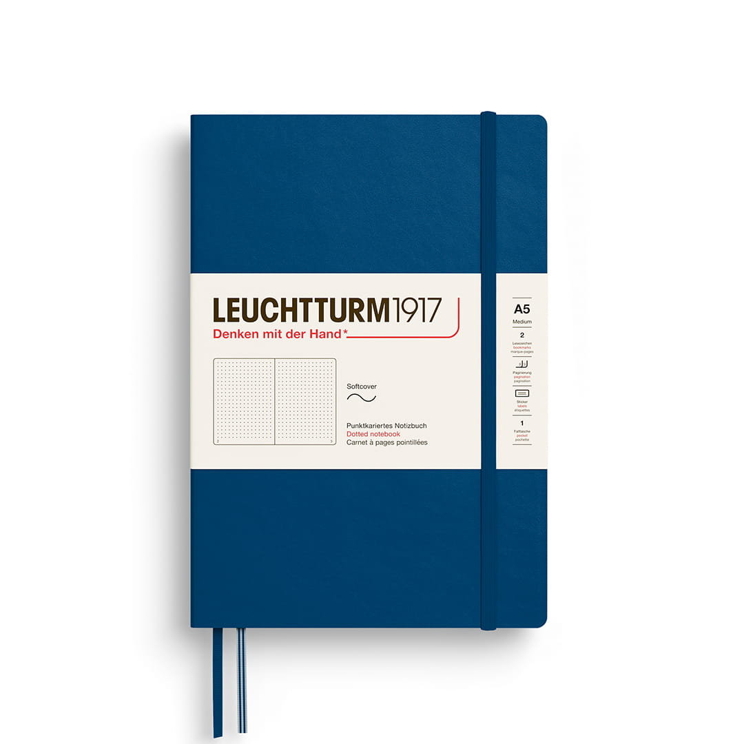 Notatnik Leuchtturm1917 Medium A5, miękka oprawa, kropki, Indigo