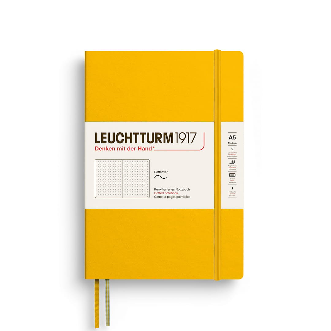 Notatnik Leuchtturm1917 Medium A5, miękka oprawa, kropki, Sunflower