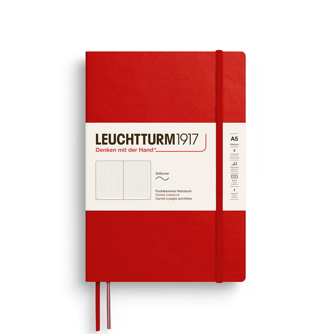 Notatnik Leuchtturm1917 Medium A5, miękka oprawa, kropki, Cherry