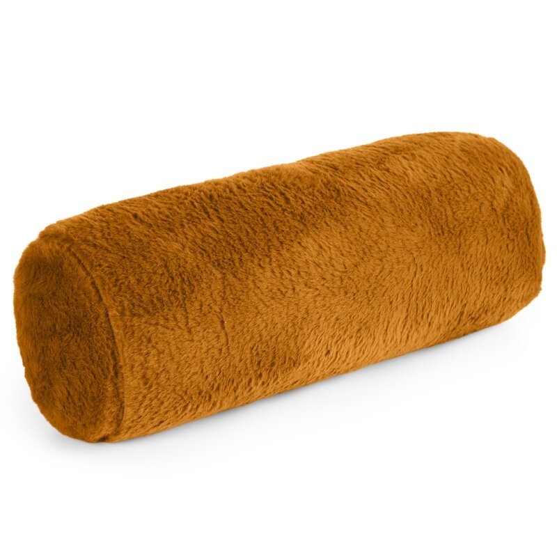 Poduszka wałek 15x45 cm miodowa z miękkiej futrzanej tkaniny NINA