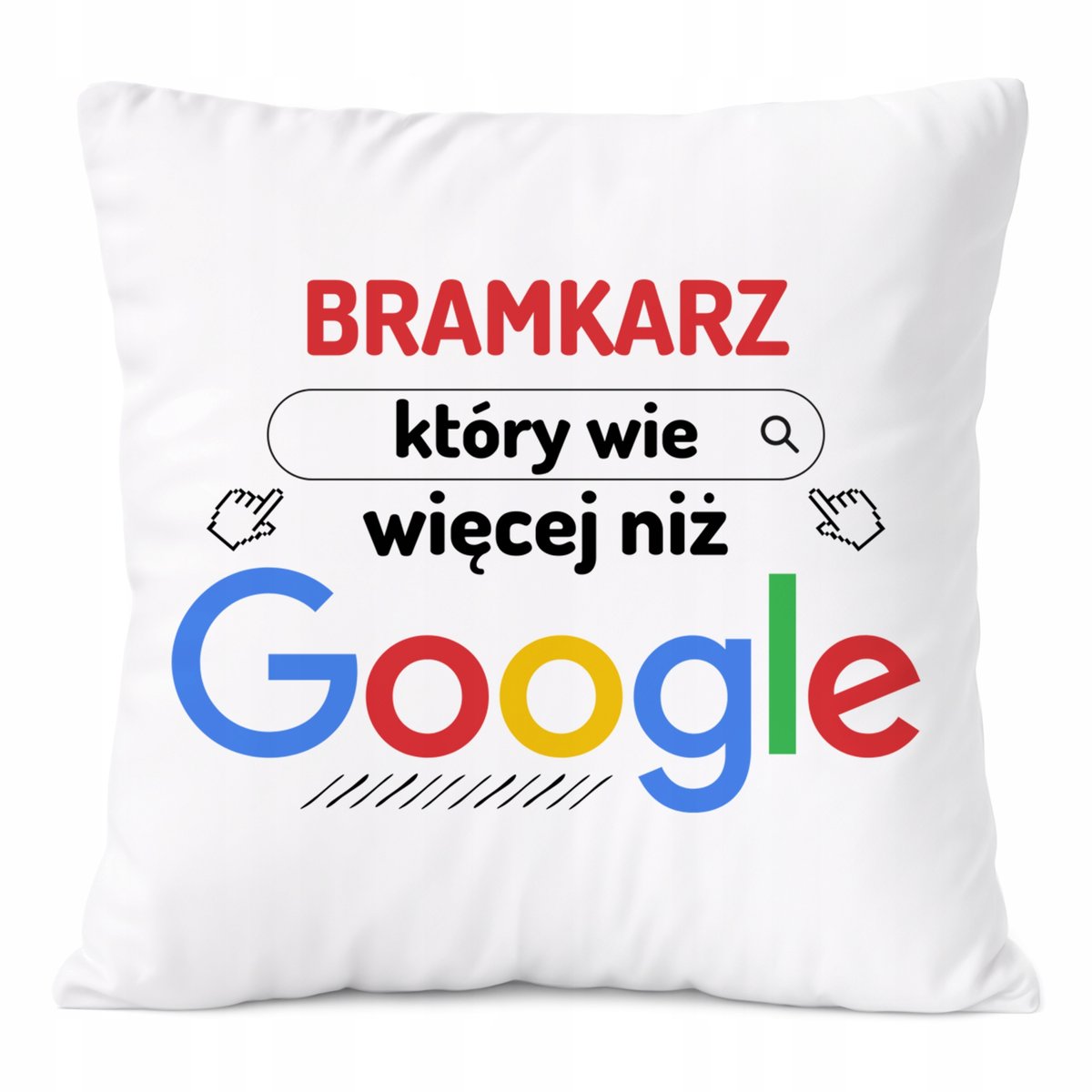 Poduszka Dla Bramkarza na Prezent z Nadrukiem ze Zdjęciem Biała PoliDraw