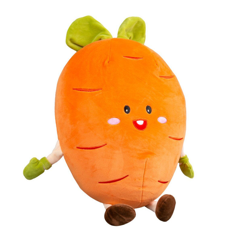 PLUSZOWA MASKOTKA MARCHEWKA 45 CM – ŚMIESZNA PODUSZKA WARZYWKO