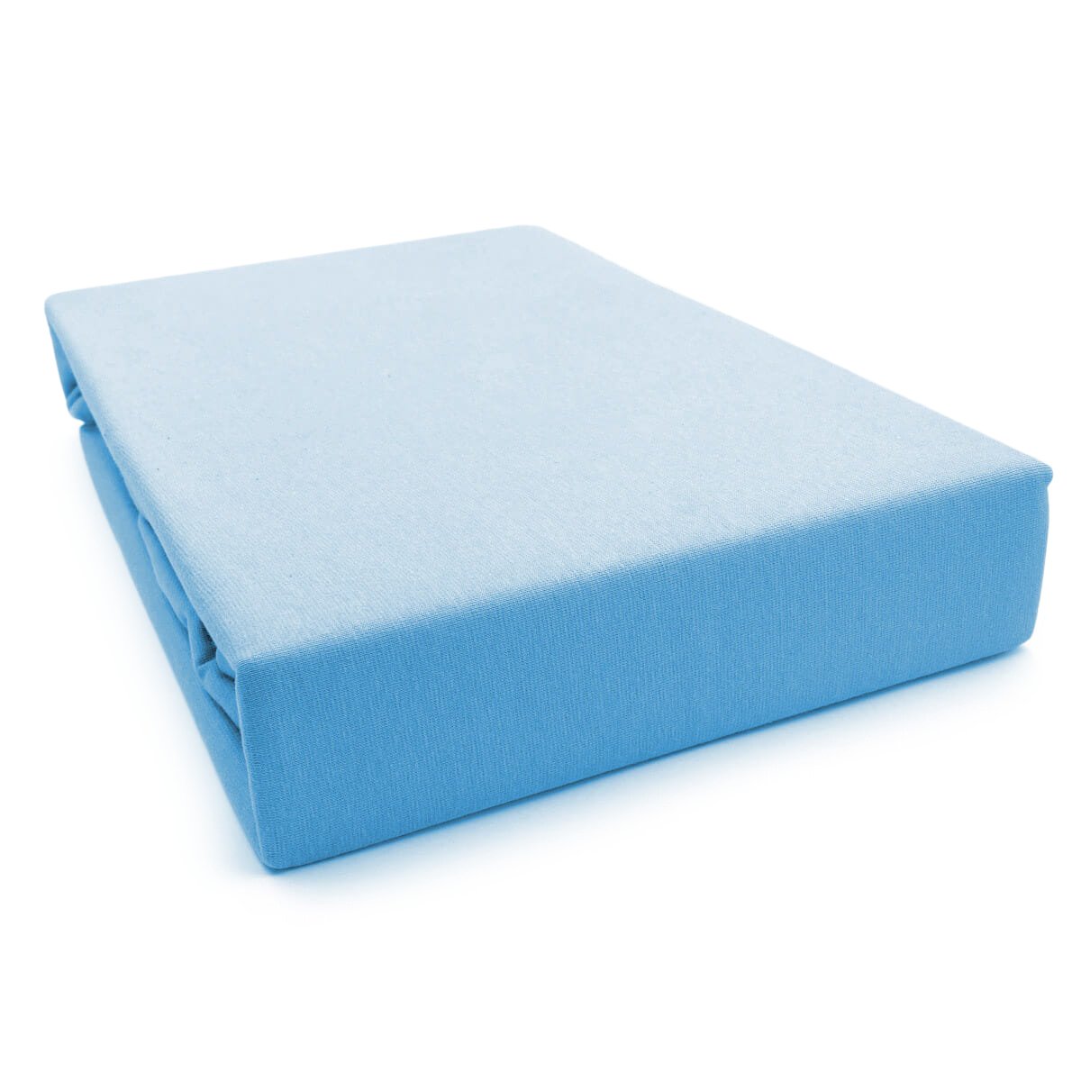 Prześcieradło niebieskie jersey premium LaCama 90x200x30