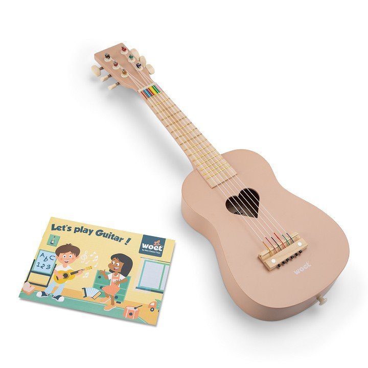 NEW CLASSIC TOYS GITARA DREWNIANA RÓŻOWA