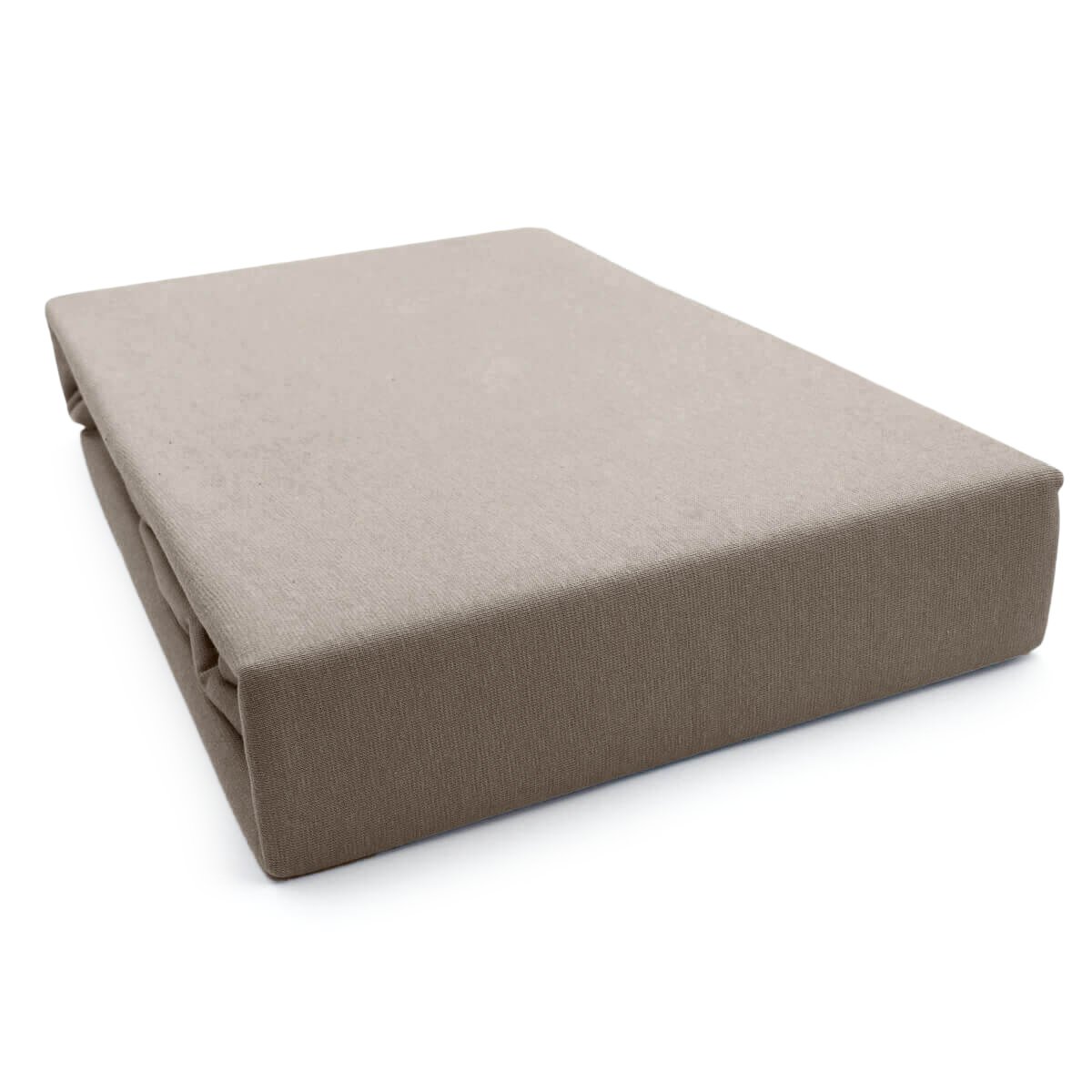Prześcieradło taupe jersey premium LaCama 140x200x30