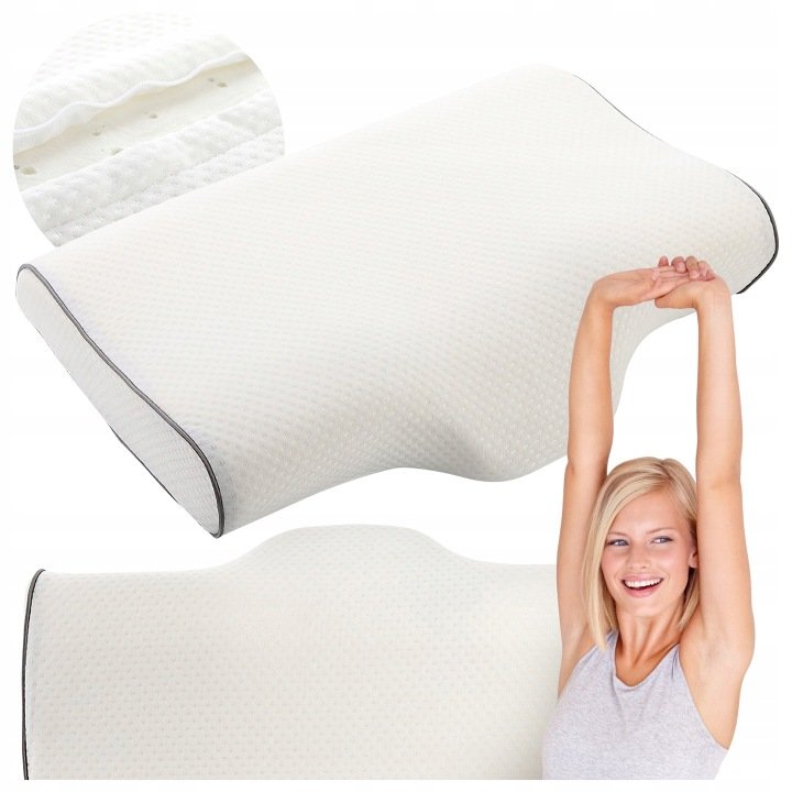 PODUSZKA PROFILOWANA ERGONOMICZNA DO SPANIA PIANKA MEMORY FOAM 62x34 cm
