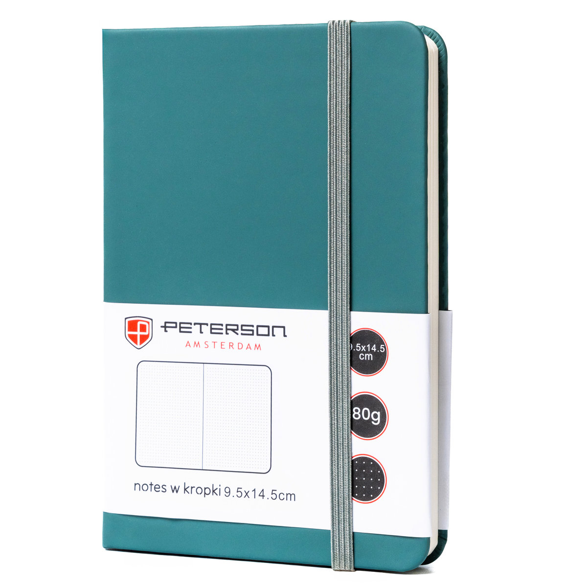 Notes notatnik planer A6 mały Peterson journal twarda oprawa w kropki zielony
