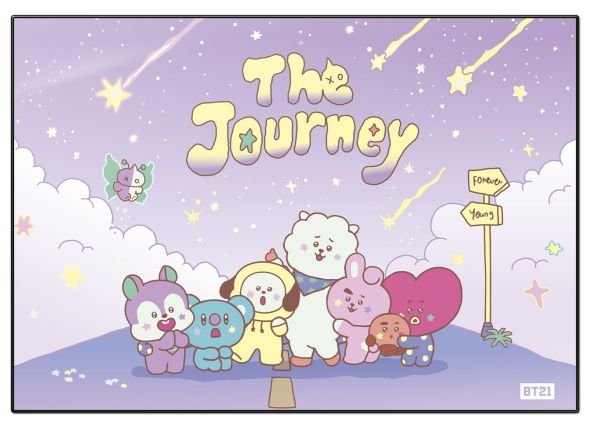 Podkładka laminowana na biurko BT21 The Journey dla dziewczynki 49,5x34,5 cm