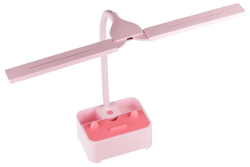 Lampka biurkowa dziecięca Lampka LED z organizerem oraz uchwytem na telefon Lampka biurkowa z możliwością zmiany barwy światła TDL-126-PINK