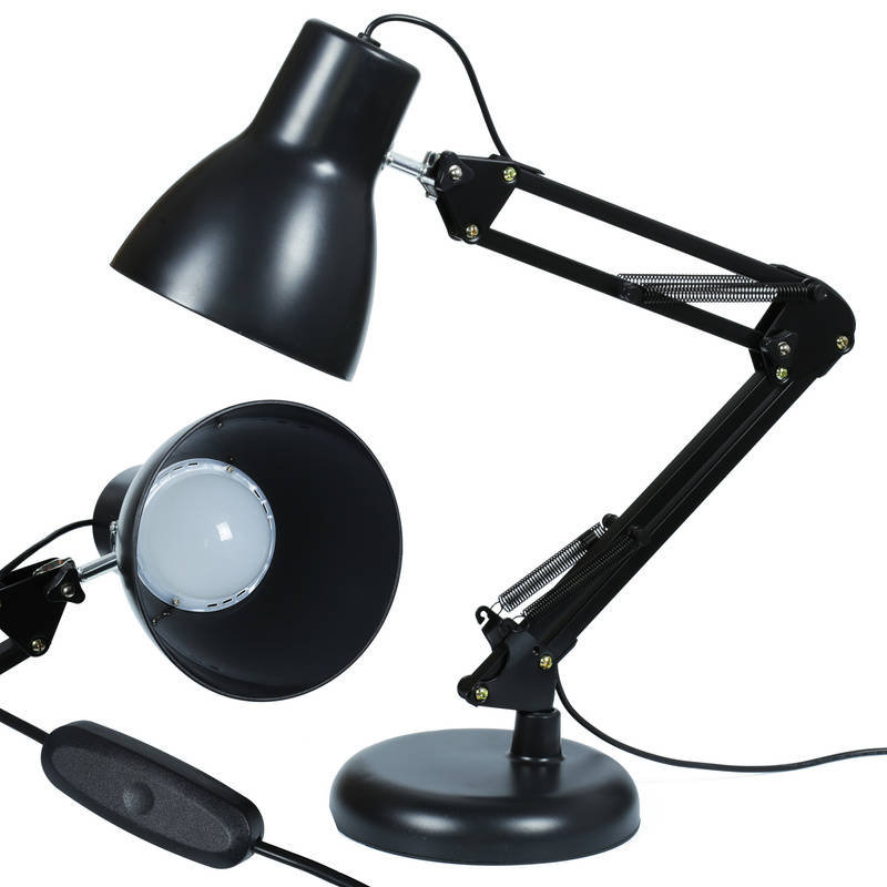 Lampka biurkowa, szkolna LED Regulowana lampa kreślarska na biurko MT-830B-Czarny