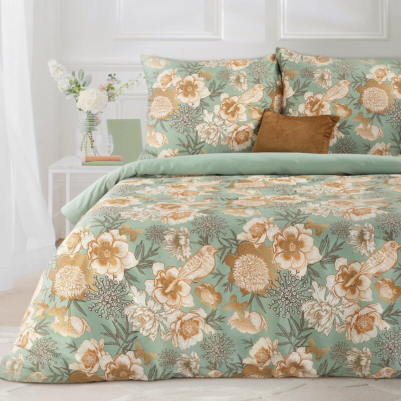 Komplet pościeli Home 220x200 + poszewka na poduszkę 70x80 x2 Wiosenne kwiaty