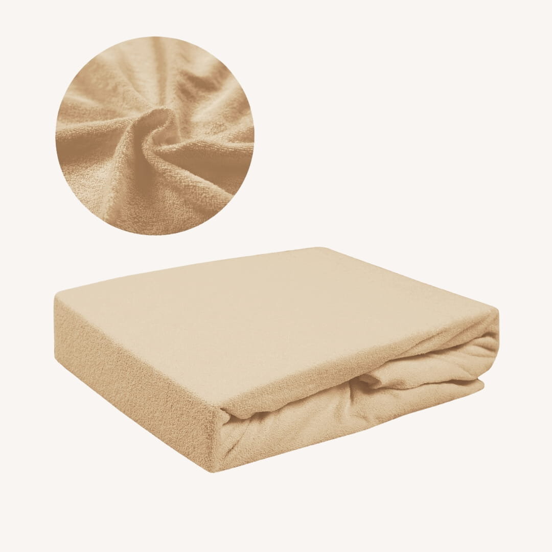 Prześcieradło FROTTE Bez Gumki 200x220 Cappuccino Grube Polski Producent