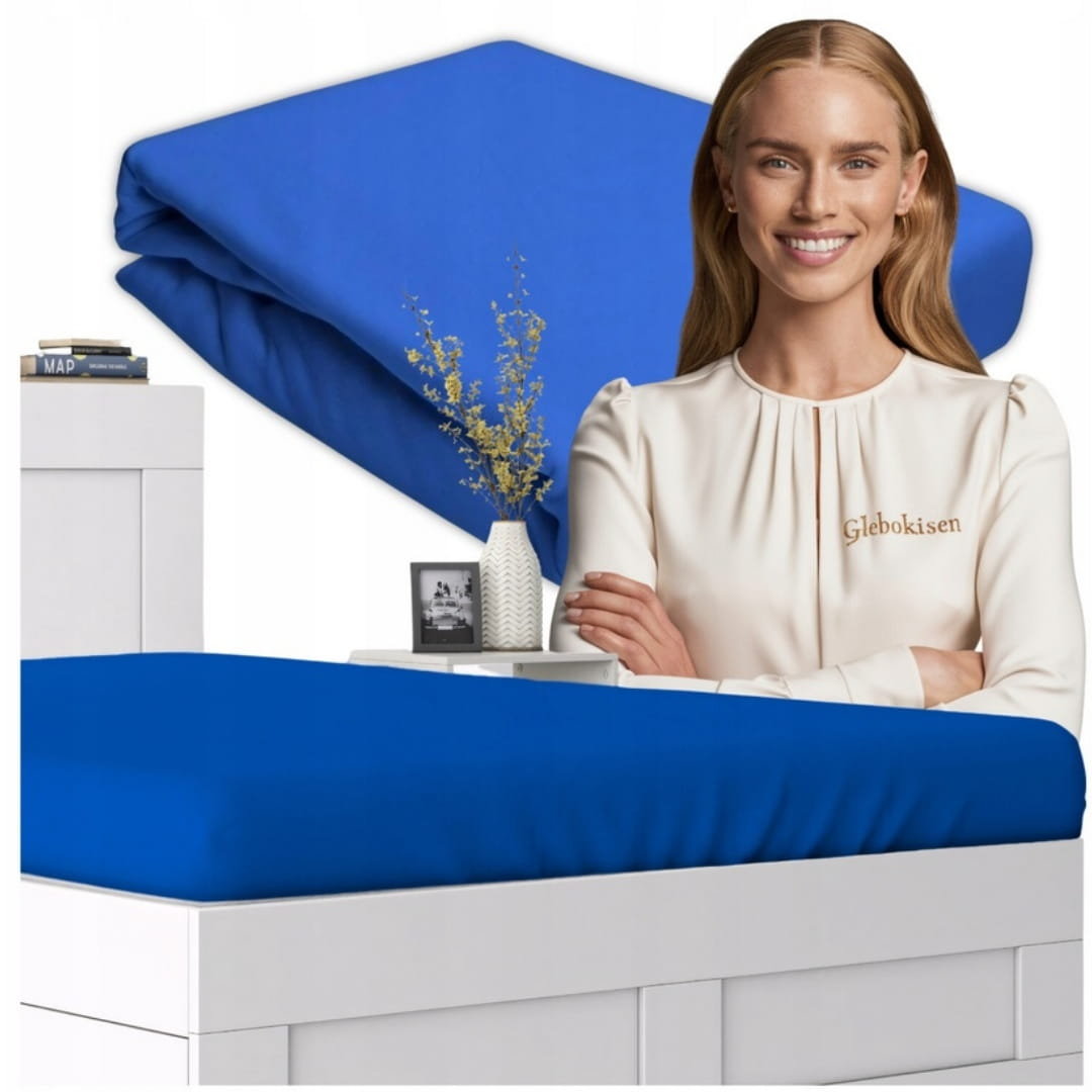 Prześcieradło Z Gumką 140x200 100% Bawełniane JERSEY Grube 100% Bawełniane
