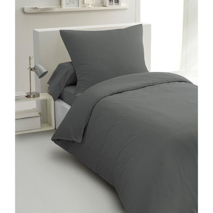 Pościel 2 częściowa - HOME LINGE PASSION - HP72077 - Mikrofibra 82 g - 140 x 200 cm - Szary antracytowy