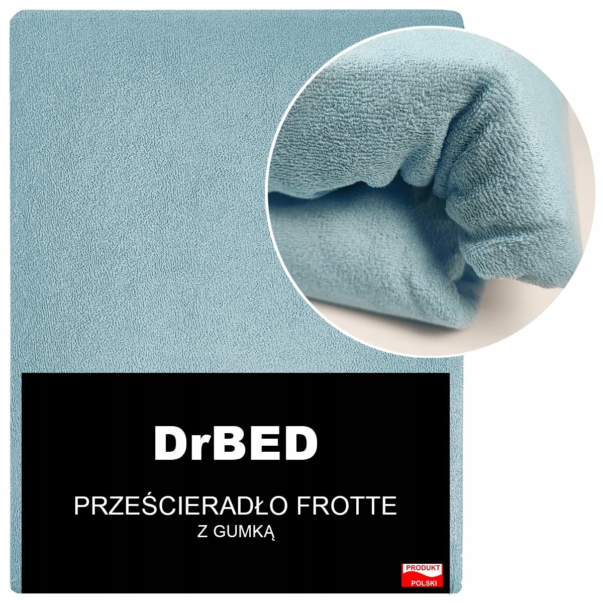 Prześcieradło z Gumką Frotte 120x200 Niebieskie ODDYCHAJĄCE Miękkie Polskie