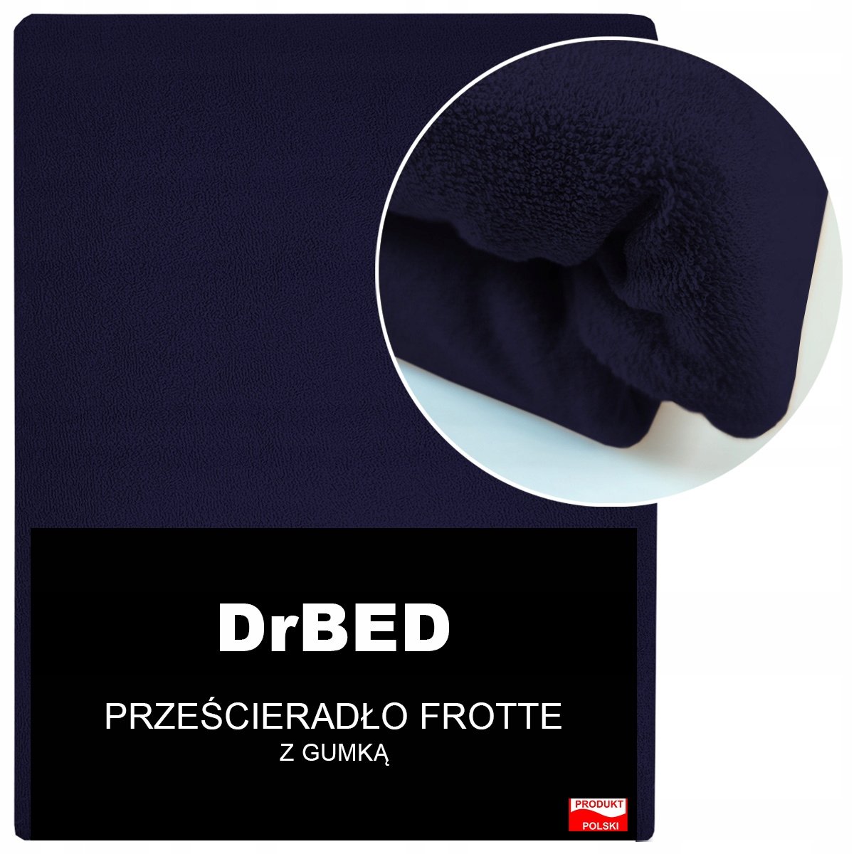 Prześcieradło z Gumką Frotte 120x200 Granatowe MIĘSISTE Nie Mechaci Się