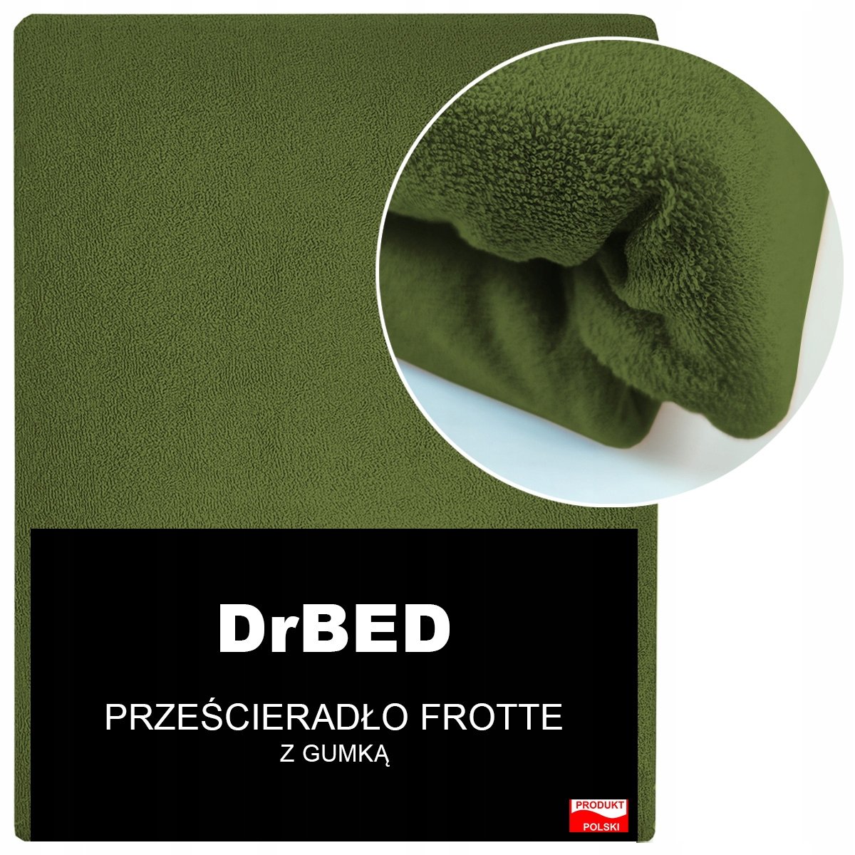 Prześcieradło z Gumką 140x200 Frotte Oddychające IDEALNE DOPASOWANIE Khaki