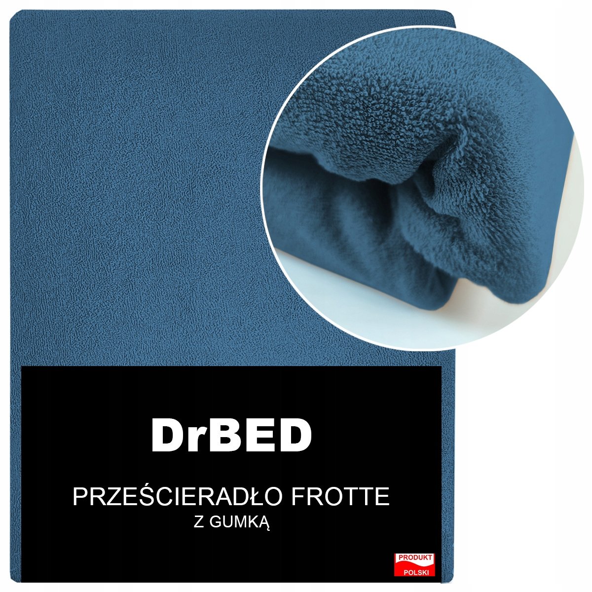 Prześcieradło z Gumką 160x200 Frotte Mięsiste Elastyczne Niebieskie Polskie