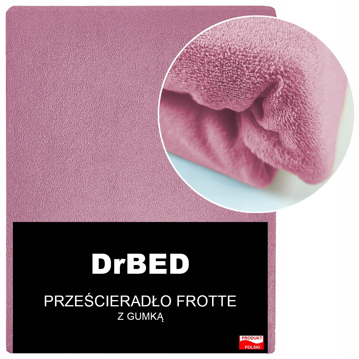 Prześcieradło z Gumką 160x200 Frotte Oddychające Mięsiste Różowe Polskie