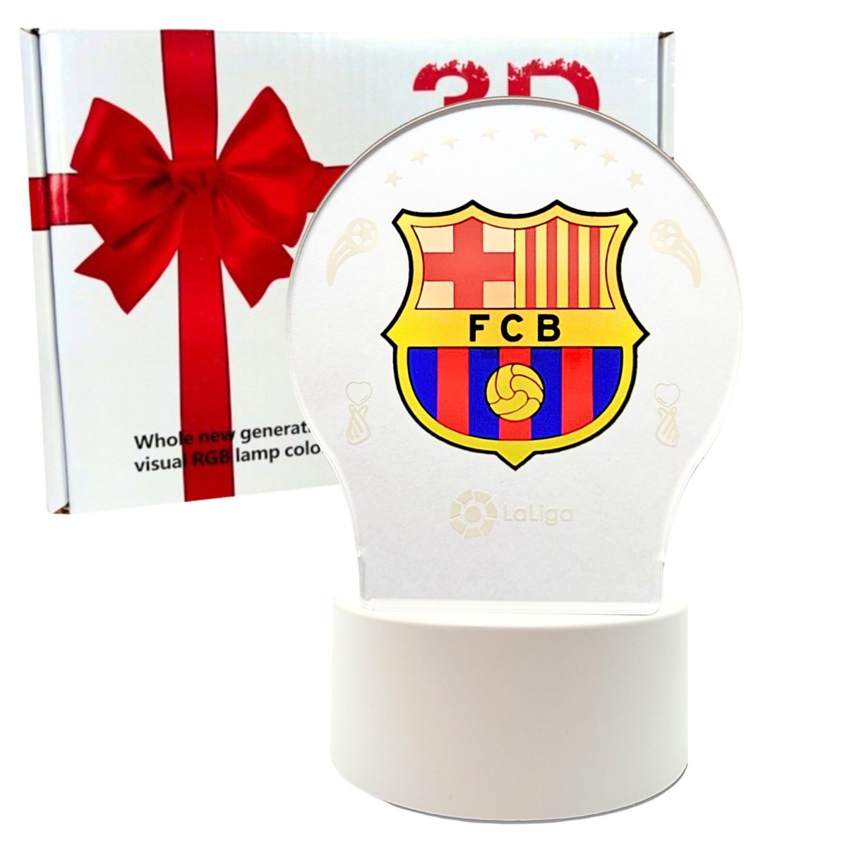 Lampka Nocna Biurkowa Barca Barcelona Dla Dzieci 3D LED Święta Prezent