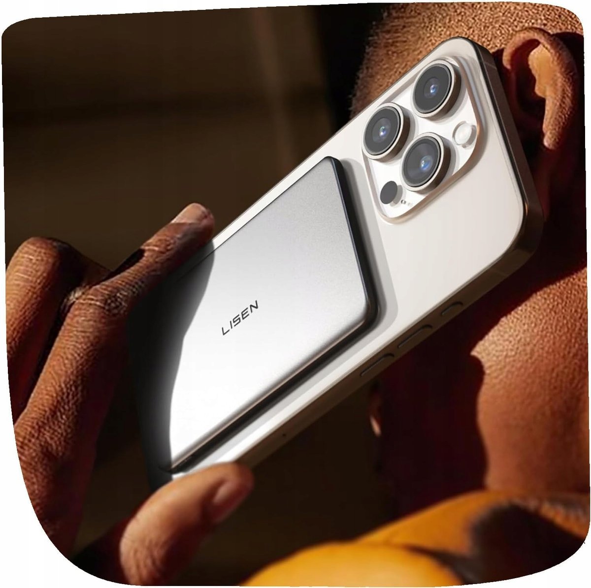 Powerbank Lisen 5000 mAh srebrny IPHONE