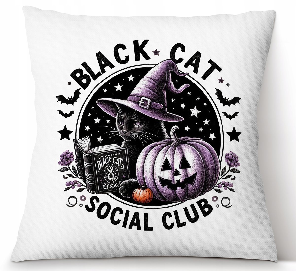 Poduszka Halloween Czarny Kot, Czary Magia, Prezent